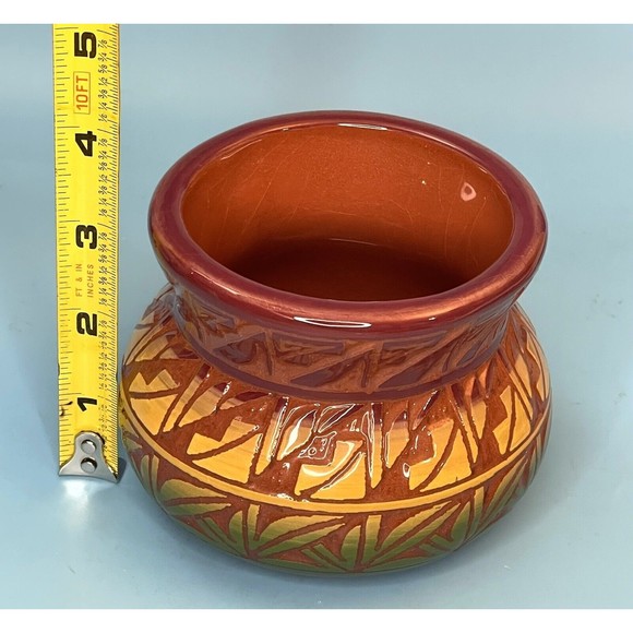 Red Earth Pottery Bud Bowl Mesa Verde Cortez Co Native American Made Signed - Picture 5 of 10